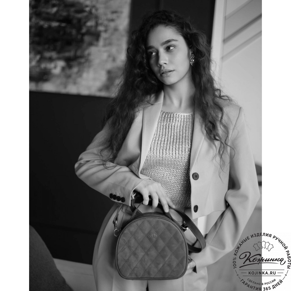 Женская кожаная сумка "Селин" (темно-коричневая)